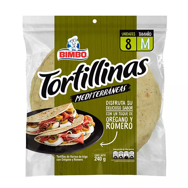 Tortilla Integral Bimbo Oregano /Romero