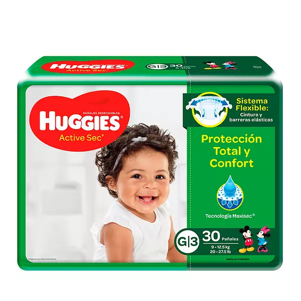 Pañales Huggies Active Sec Talla G