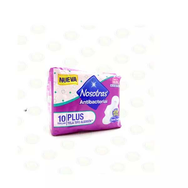 Toallas Higienica Nosotras Plus con Alas Antibacterial