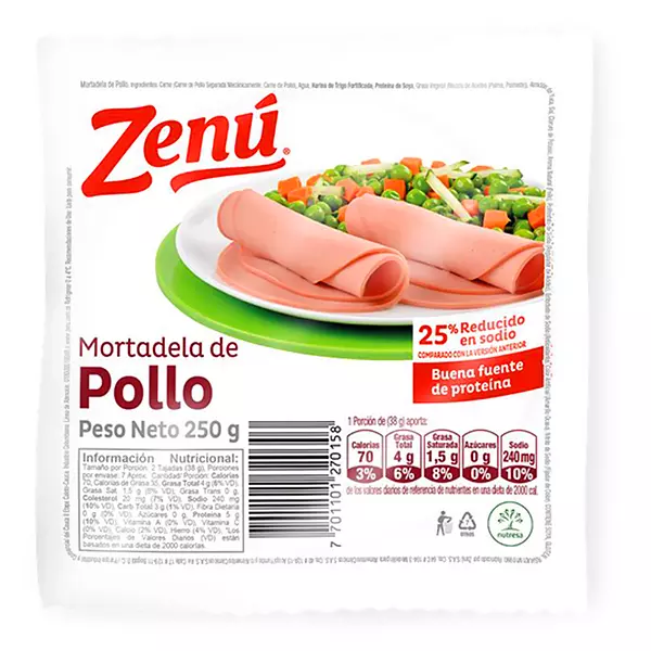 Mortadela de Pollo Zenu