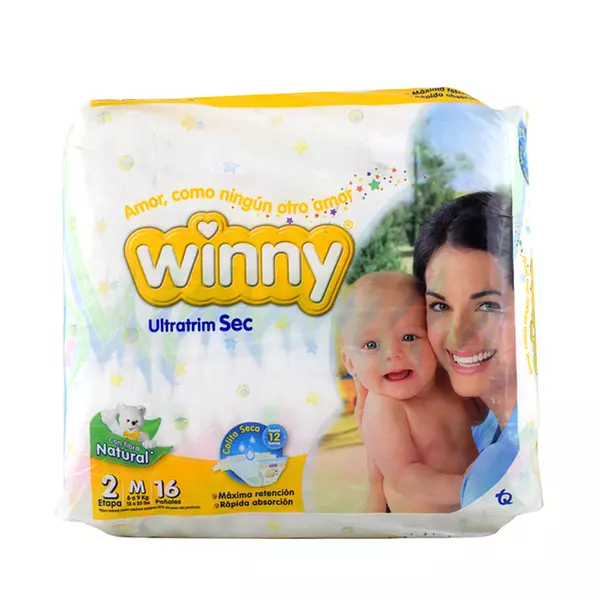 Pañales Winny Ultratrin Sec Etapa 2/M X16