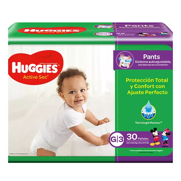 Pañales Huggies Active Sec Ajuste Perfecto G